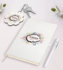Kişiye Özel Sorumlu Müdür Beyaz Defter Kalem ve Anahtarlık Hediye Seti