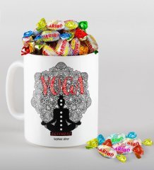Kişiye Özel Yoga Eğitmeni Kupa ve Haribo Şeker Hediye Seti-2