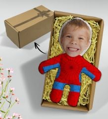 BK Gift Hediye Kutusunda Kişiye Özel Fotoğraflı Süper Kahraman Tasarımlı Bebek Yastık-8, Arkadaşa Hediye, Sevgiliye Hediye, Doğum Günü Hediyesi
