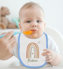 BK Kids Babam Tasarımlı Mavi Bebek Body Zıbın ve Mama Önlüğü Hediye Seti-1
