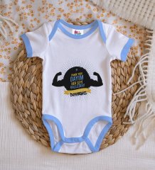BK Kids Kişiye Özel Mavi Bebek Body Zıbın - Model 67
