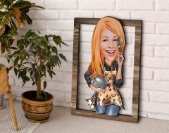 BK Gift Kişiye Özel Kadın Aşçı Karikatürlü 3D Ahşap Tablo, Sevgiliye Hediye, Arkadaşa Hediye, Yıl Dönümü Hediyesi, Doğum Günü Hediyesi-2