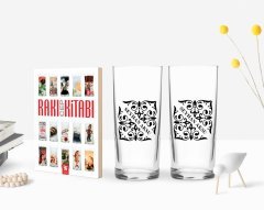 Kişiye Özel Renkli Baskılı İsimli İkili Rakı Bardağı ve Rakı Cep Kitabı Hediye Seti-10