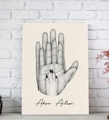 BK Gift Kişiye Özel İsimli Aile ve Pati Tasarımlı Siyah Beyaz Kanvas Tablo-1 20x30, Ev Dekorasyonu, Arkadaşa Hediye