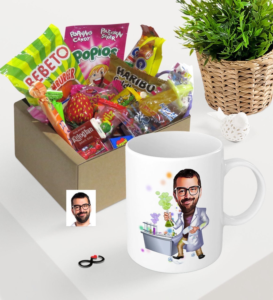 Kişiye Özel Bay Kimya Öğretmeni Karikatürlü Nostaljik Lezzetler Kupa Seti-2
