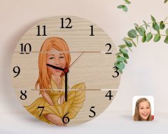 Kişiye Özel Marilyn Monroe Karikatürlü Otantik Ahşap Palet Saat
