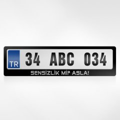 Kişiye Özel Sensizlik mi ASLA Yazılı Plakalık