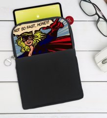 BK Gift Pop Art Tasarımlı Taşınabilir Koruyucu Tablet Kılıfı & Organizer Çanta - Siyah-11