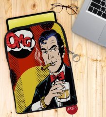BK Gift Pop Art Tasarımlı Taşınabilir Koruyucu Tablet Kılıfı & Organizer Çanta - Siyah-11