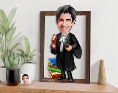 BK Gift Kişiye Özel Erkek Avukat Karikatürlü 3D Ahşap Tablo-7, Sevgiliye Hediye, Arkadaşa Hediye, Doğum Günü Hediyesi