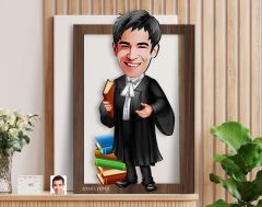 BK Gift Kişiye Özel Erkek Avukat Karikatürlü 3D Ahşap Tablo-7, Sevgiliye Hediye, Arkadaşa Hediye, Doğum Günü Hediyesi