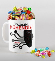 Kişiye Özel Yazılım Mühendisi Kupa ve Haribo Şeker Hediye Seti-2