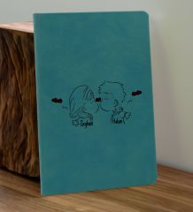 BK Gift Sevgiliye Özel İsimli Turkuaz Defter ve Cam Matara Hediye Seti-8, Sevgiliye Hediye, Sevgililer Günü, Yeni İş Hediyesi