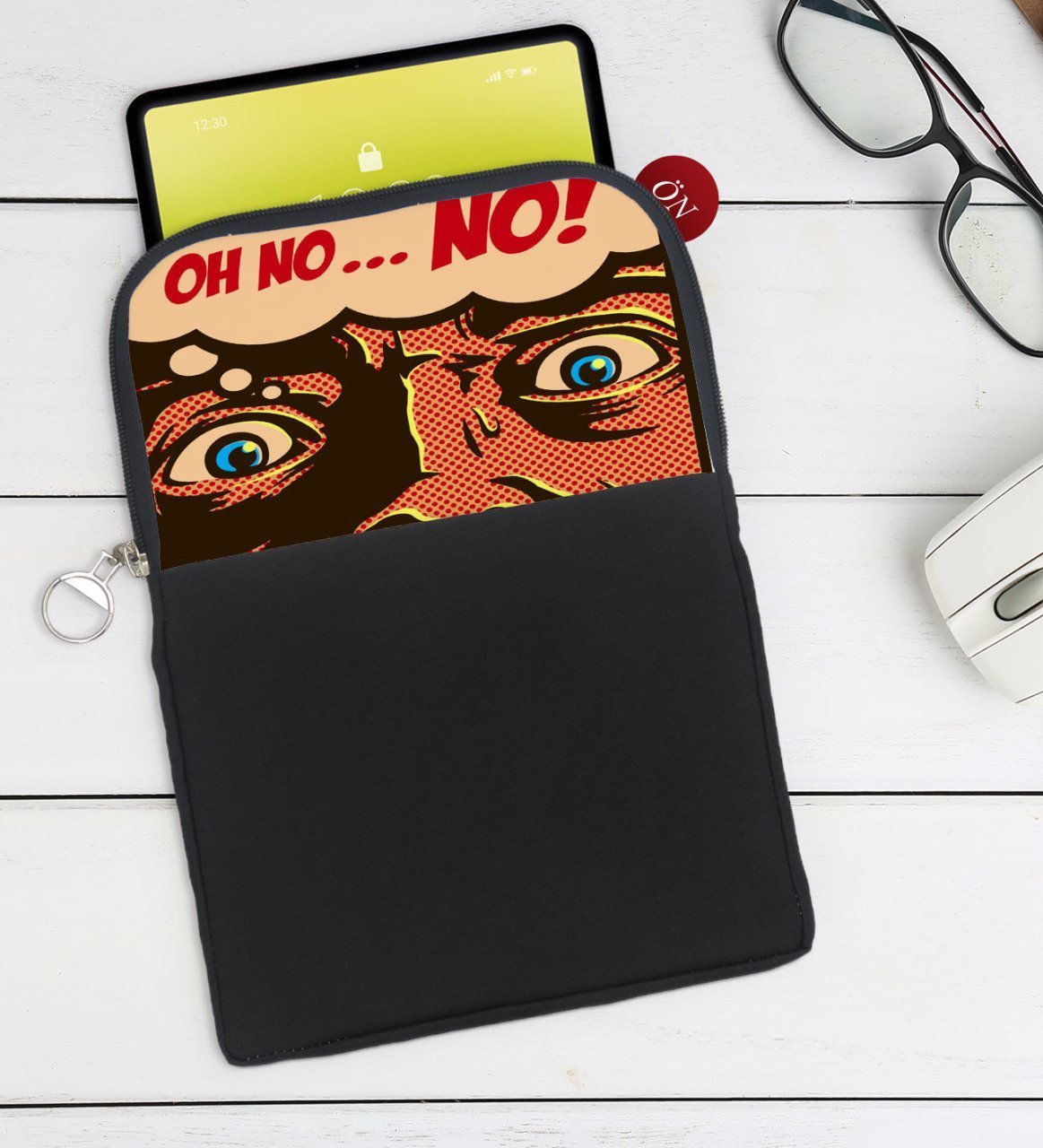 BK Gift Pop Art Tasarımlı Taşınabilir Koruyucu Tablet Kılıfı & Organizer Çanta - Siyah-10