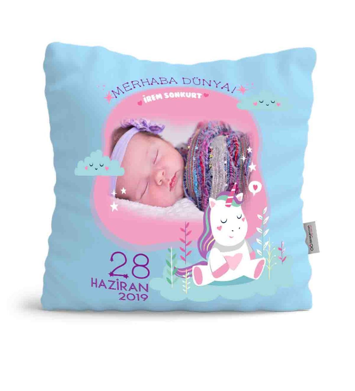 Kişiye Özel Çocuklar Mavi Yastık 61853