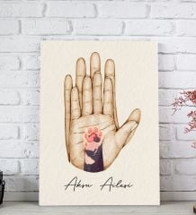 BK Gift Kişiye Özel İsimli Aile ve Pati Tasarımlı Renkli Kanvas Tablo-1 20x30, Ev Dekorasyonu, Arkadaşa Hediye