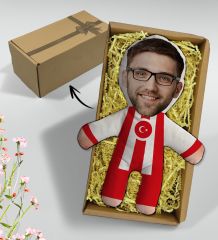 BK Gift Hediye Kutusunda Kişiye Özel Fotoğraflı Ay-Yıldız Formalı Bebek Yastık-2, Arkadaşa Hediye, Sevgiliye Hediye, Doğum Günü Hediyesi