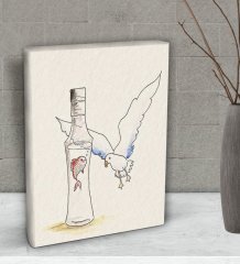BK Gift Rakı Tasarımlı Dekoratif Mini Kanvas Tablo 15x20cm-9