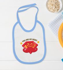 BK Kids My Hero Dad Tasarımlı Mavi Bebek Body Zıbın ve Mama Önlüğü Hediye Seti-1