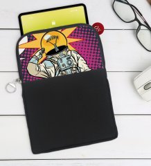 BK Gift Pop Art Tasarımlı Taşınabilir Koruyucu Tablet Kılıfı & Organizer Çanta - Siyah-9