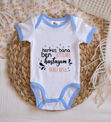 BK Kids Kişiye Özel Mavi Bebek Body Zıbın - Model 62