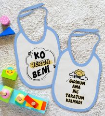 BK Kids Ko Verun Beni ve Takatum Kalmadi Tasarımlı 2’li Mavi Mama Önlüğü-1