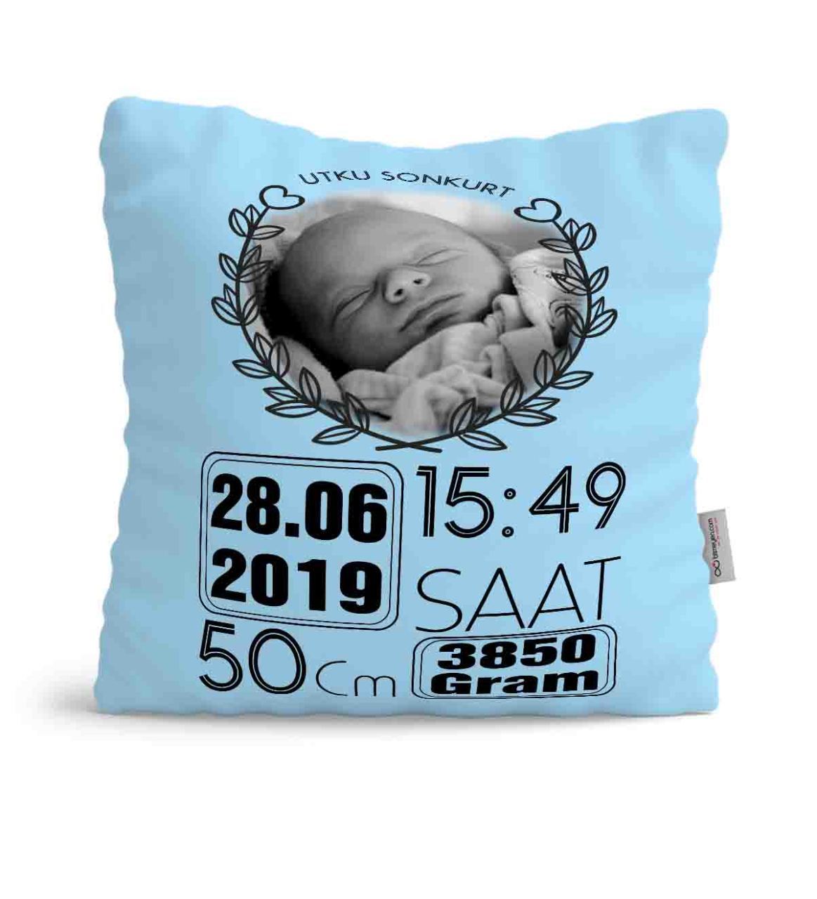 Kişiye Özel Çocuklar Mavi Yastık 60852