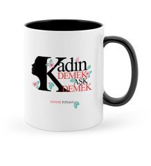 Kişiye Özel Kadınlar Günü Siyah Kupa Bardak - 1