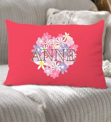 BK Gift Anneler Günü Tasarımlı Premium Kumaş Kırmızı Dikdörtgen Kırlent Yastık, Anneler Günü Hediyesi, Ev Dekorasyonu-3