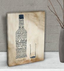 BK Gift Rakı Tasarımlı Dekoratif Mini Kanvas Tablo 15x20cm-8