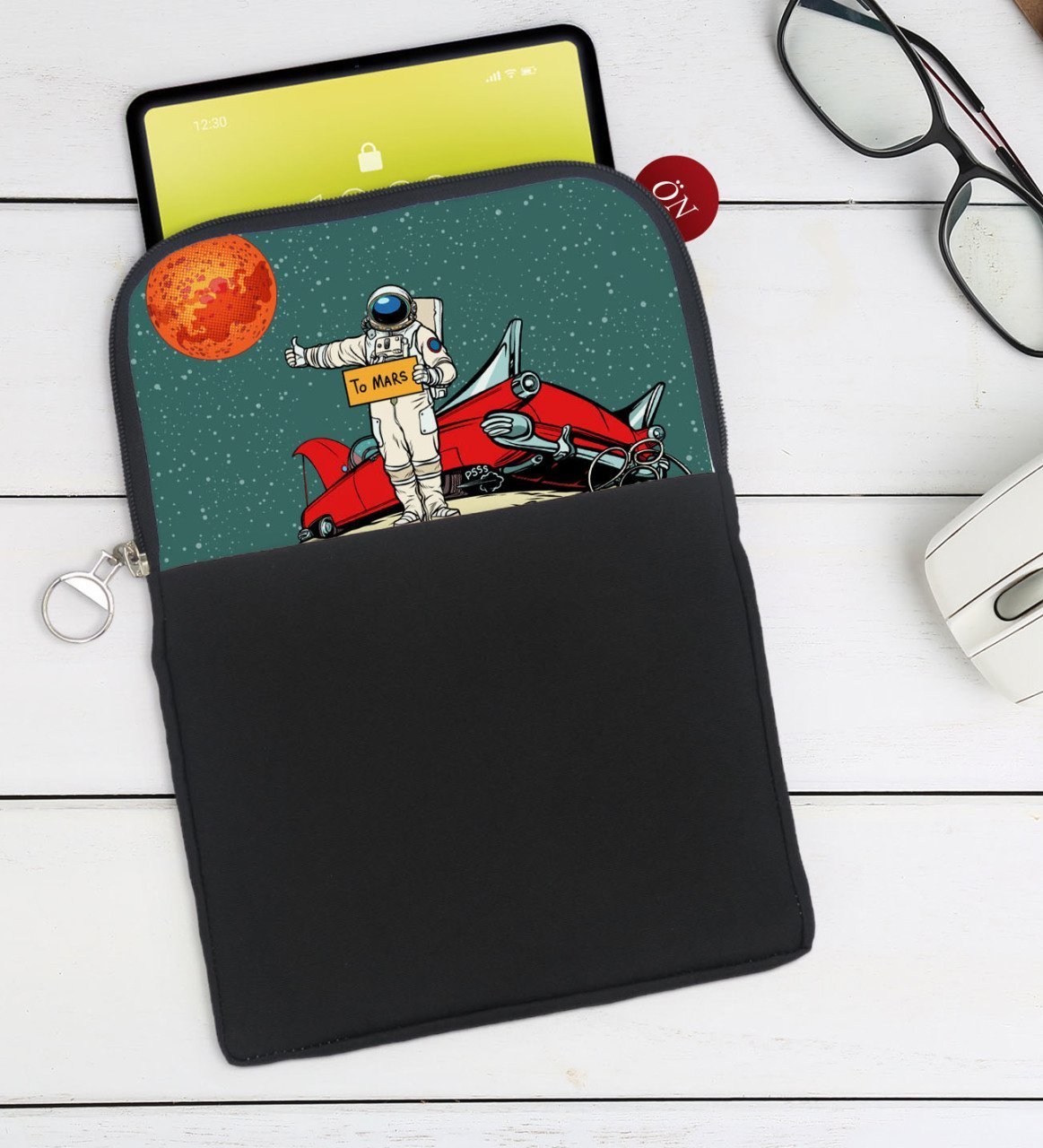 BK Gift Pop Art Tasarımlı Taşınabilir Koruyucu Tablet Kılıfı & Organizer Çanta - Siyah-8
