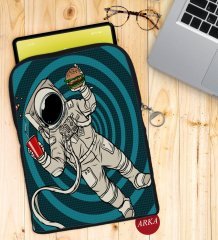 BK Gift Pop Art Tasarımlı Taşınabilir Koruyucu Tablet Kılıfı & Organizer Çanta - Siyah-8