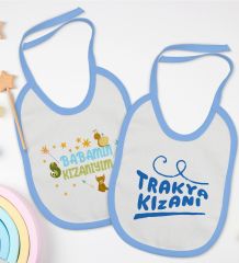 BK Kids Kızan Tasarımlı 2’li Mavi Mama Önlüğü-1