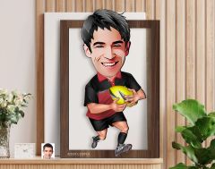 BK Gift Kişiye Özel Amerikan Futbolcusu Karikatürlü 3D Ahşap Tablo-14, Sevgiliye Hediye, Arkadaşa Hediye, Doğum Günü Hediyesi