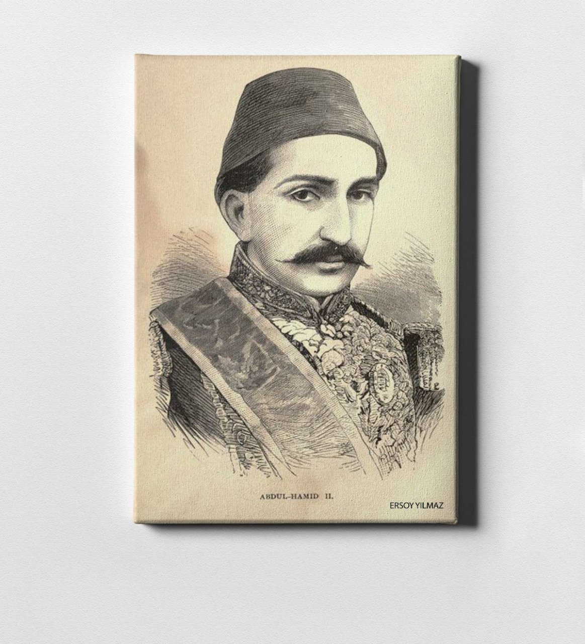 Kişiye Özel Sultan II Abdülhamit Han Kanvas Tablo (50 x 70 cm.) 2