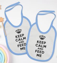 BK Kids Keep Calm Tasarımlı 2’li Mavi Mama Önlüğü-1