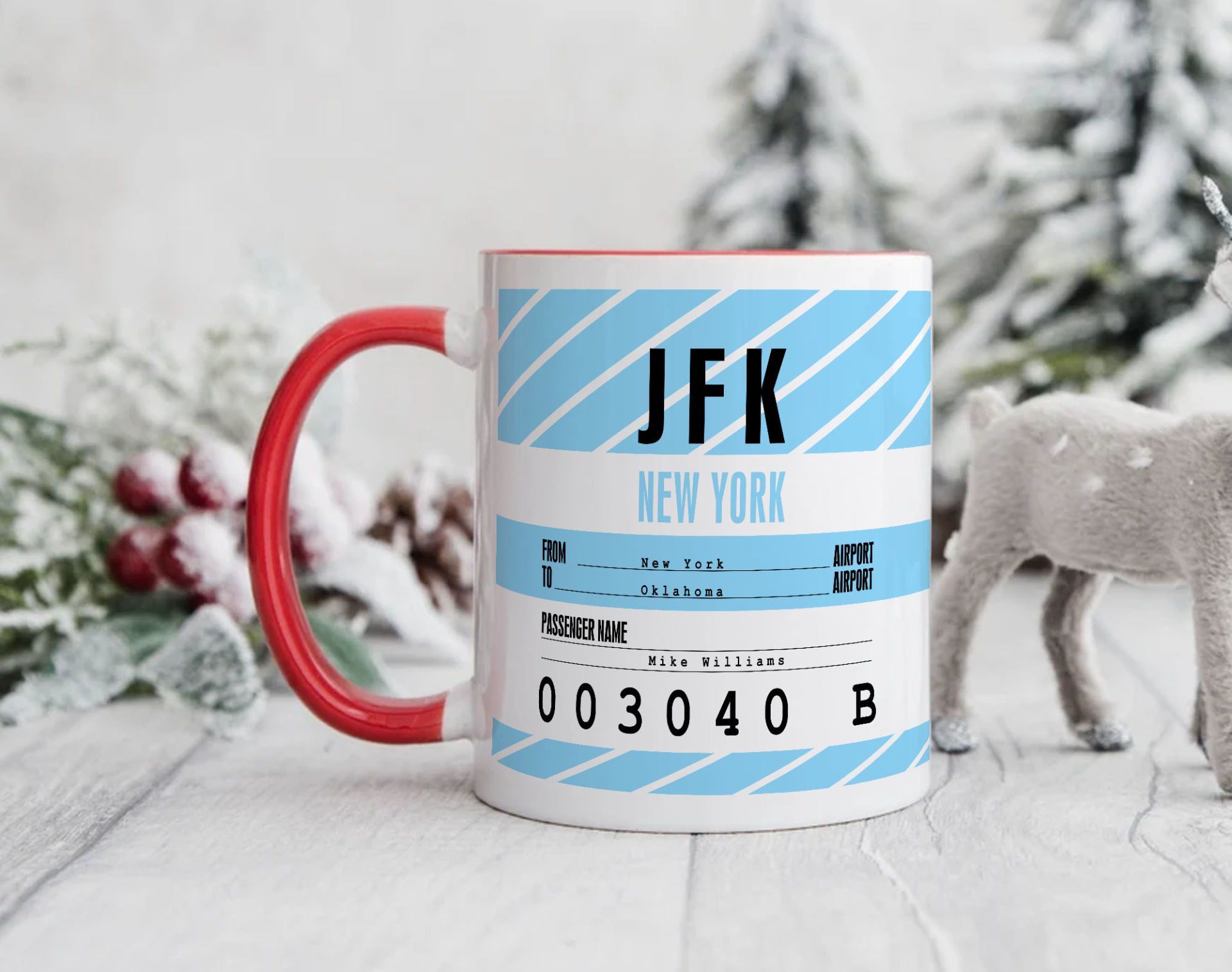 BK Gift Kişiye Özel İsimli Hava Limanı Tasarımlı Kırmızı Kupa Bardak-3, Arkadaşa Hediye, Doğum Günü Hediyesi(DÜZENLENECEK)