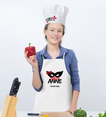 Kişiye Özel Süper Anne Mutfak Önlüğü ve Aşçı Şapkası Seti - 1