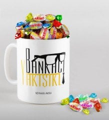 Kişiye Özel Yakışıklı Bankacı Kupa ve Haribo Şeker Hediye Seti-14