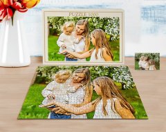 Kişiye Özel Tam Boy Anne ve Çocuklar Karikatürlü 1000 Parça Profesyonel Puzzle-1