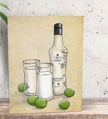 BK Gift Rakı Tasarımlı Dekoratif Mini Kanvas Tablo 15x20cm-6