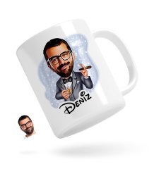 Kişiye Özel Erkek Patron Karikatürlü Beyaz Kupa Bardak-3