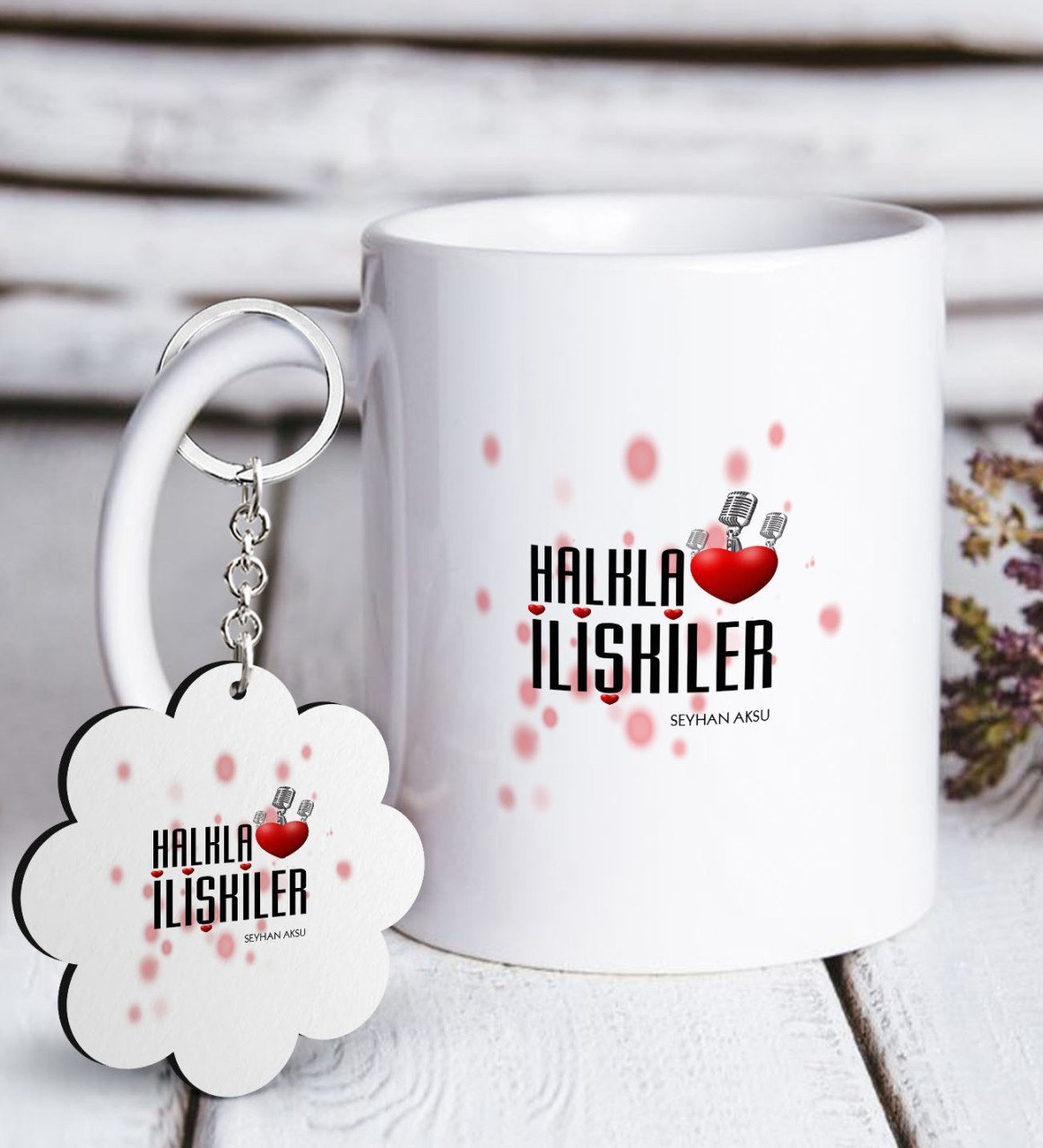 Kişiye Özel Mesleki Halkla İlişkiler Beyaz Kupa ve Anahtarlık Hediye Seti