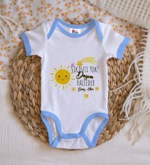 BK Kids Kişiye Özel Mavi Bebek Body Zıbın - Model 58