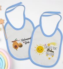 BK Kids Hala Tasarımlı 2’li Mavi Mama Önlüğü-1