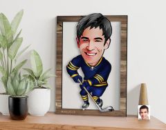 BK Gift Kişiye Özel Hokey Oyuncusu Karikatürlü 3D Ahşap Tablo, Sevgiliye Hediye, Arkadaşa Hediye, Yıl Dönümü Hediyesi, Doğum Günü Hediyesi-2