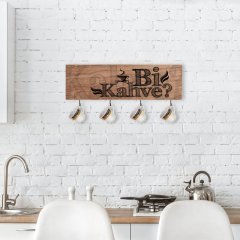 BK Home Doğal Ahşap Dekoratif Fincan Askılığı-3