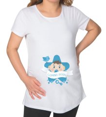 BK Gift Coming Soon Tasarımlı Beyaz Hamile Tişört-3