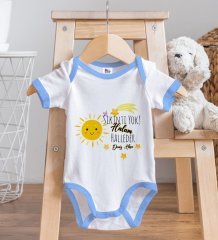 BK Kids Kişiye Özel Mavi Bebek Body Zıbın - Model 57