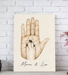 BK Gift Kişiye Özel İsimli El ve Pati Tasarımlı Renkli Kanvas Tablo-3 20x30, Ev Dekorasyonu, Arkadaşa Hediye